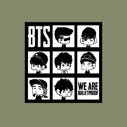Свитшот хлопковый мужской BTS: We are bulletproof, цвет: авокадо — фото 2