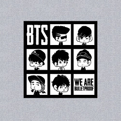 Свитшот хлопковый мужской BTS: We are bulletproof, цвет: меланж — фото 2