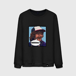 Свитшот хлопковый мужской Очень странные дела, цвет: черный