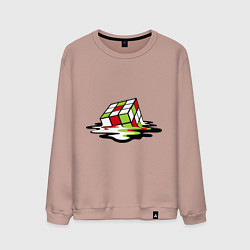 Свитшот хлопковый мужской Кубик рубика, цвет: пыльно-розовый