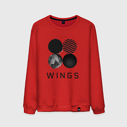 Свитшот хлопковый мужской BTS Wings, цвет: красный