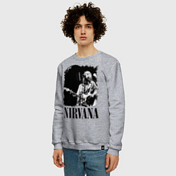 Свитшот хлопковый мужской Black Nirvana, цвет: меланж — фото 2