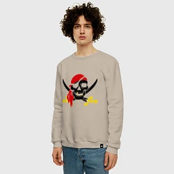 Свитшот хлопковый мужской Пиратская футболка, цвет: миндальный — фото 2
