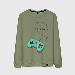 Свитшот хлопковый мужской Perfect Team: Player 2, цвет: авокадо