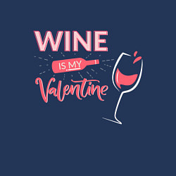 Свитшот хлопковый мужской Wine is my Valentine, цвет: тёмно-синий — фото 2