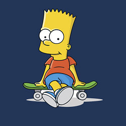 Свитшот хлопковый мужской Барт на скейте, цвет: тёмно-синий — фото 2