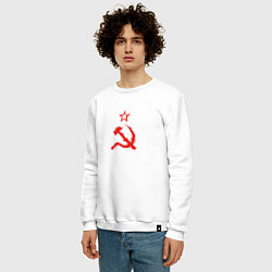 Свитшот хлопковый мужской Atomic Heart: СССР, цвет: белый — фото 2