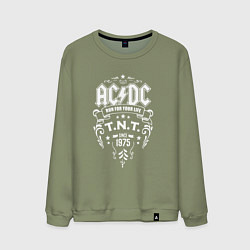 Свитшот хлопковый мужской AC/DC: Run For Your Life, цвет: авокадо