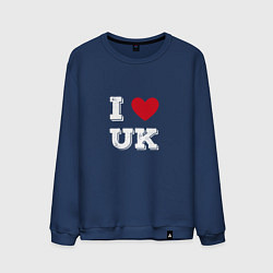 Свитшот хлопковый мужской I love UK, цвет: тёмно-синий