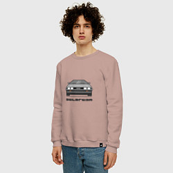 Свитшот хлопковый мужской DeLorean, цвет: пыльно-розовый — фото 2