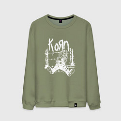Свитшот хлопковый мужской Korn, цвет: авокадо