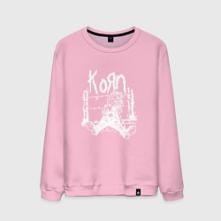 Свитшот хлопковый мужской Korn, цвет: светло-розовый