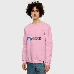 Свитшот хлопковый мужской I love e30, цвет: светло-розовый — фото 2