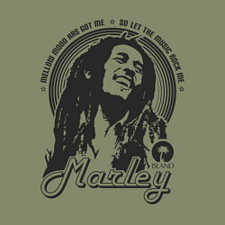 Свитшот хлопковый мужской Bob Marley: Island, цвет: авокадо — фото 2