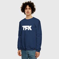 Свитшот хлопковый мужской TFK: White Logo, цвет: тёмно-синий — фото 2