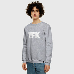 Свитшот хлопковый мужской TFK: White Logo, цвет: меланж — фото 2