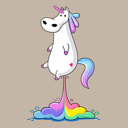 Свитшот хлопковый мужской Взлет единорога, цвет: миндальный — фото 2