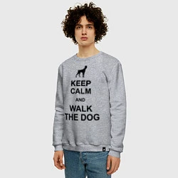 Свитшот хлопковый мужской Keep Calm & Walk the dog, цвет: меланж — фото 2