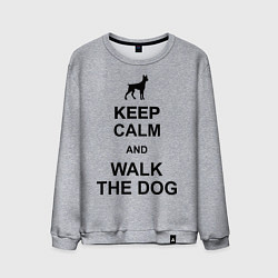 Свитшот хлопковый мужской Keep Calm & Walk the dog, цвет: меланж