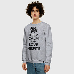 Свитшот хлопковый мужской Keep Calm & Love Misfits, цвет: меланж — фото 2