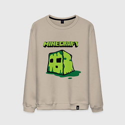 Свитшот хлопковый мужской Minecraft Creeper, цвет: миндальный