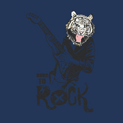 Свитшот хлопковый мужской Tiger: born to rock, цвет: тёмно-синий — фото 2
