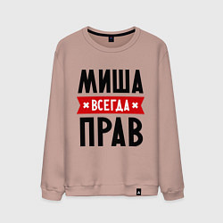Мужской свитшот Миша всегда прав