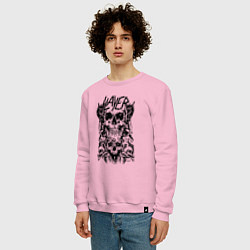 Свитшот хлопковый мужской Slayer Skulls, цвет: светло-розовый — фото 2
