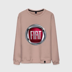Свитшот хлопковый мужской FIAT logo, цвет: пыльно-розовый