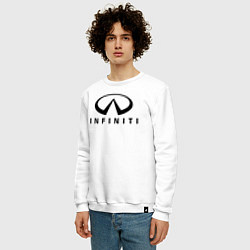 Свитшот хлопковый мужской Infiniti logo, цвет: белый — фото 2