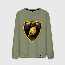 Свитшот хлопковый мужской Lamborghini logo, цвет: авокадо