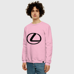 Свитшот хлопковый мужской Logo lexus, цвет: светло-розовый — фото 2
