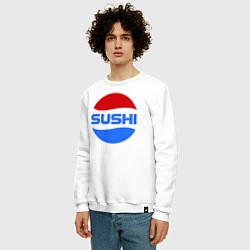 Свитшот хлопковый мужской Sushi Pepsi, цвет: белый — фото 2