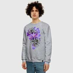Свитшот хлопковый мужской Krokus Flower, цвет: меланж — фото 2