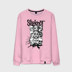 Свитшот хлопковый мужской Slipknot Faces, цвет: светло-розовый