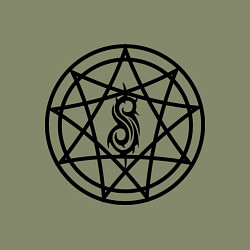 Свитшот хлопковый мужской Slipknot Pentagram, цвет: авокадо — фото 2