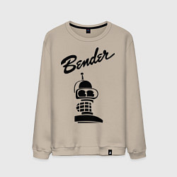 Свитшот хлопковый мужской Bender monochrome, цвет: миндальный