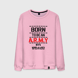 Свитшот хлопковый мужской Born to be an ARMY BTS, цвет: светло-розовый