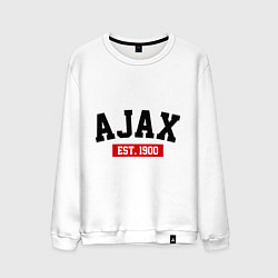 Свитшот хлопковый мужской FC Ajax Est. 1900, цвет: белый