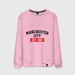 Свитшот хлопковый мужской FC Manchester City Est. 1880, цвет: светло-розовый