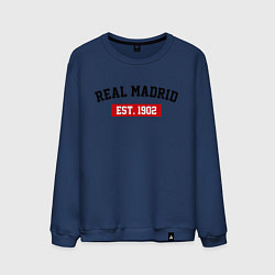 Свитшот хлопковый мужской FC Real Madrid Est. 1902, цвет: тёмно-синий