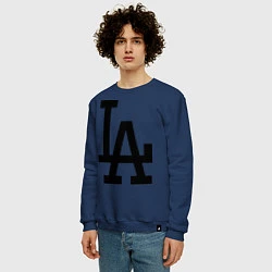 Свитшот хлопковый мужской LA: Los Angeles, цвет: тёмно-синий — фото 2