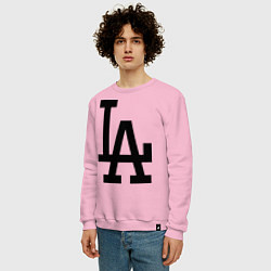 Свитшот хлопковый мужской LA: Los Angeles, цвет: светло-розовый — фото 2