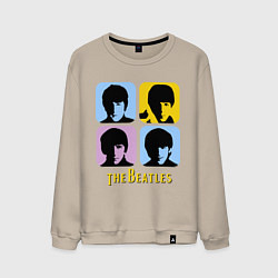 Свитшот хлопковый мужской The Beatles: pop-art, цвет: миндальный