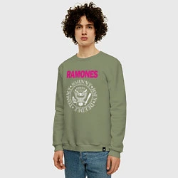 Свитшот хлопковый мужской Ramones Boyband, цвет: авокадо — фото 2