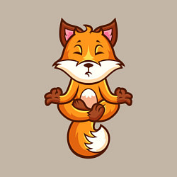 Свитшот хлопковый мужской Лисиная йога, цвет: миндальный — фото 2