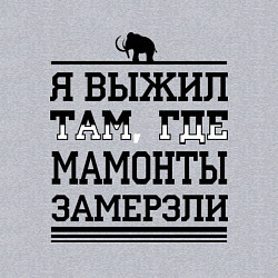Свитшот хлопковый мужской Я выжил там, где мамонты замерзли, цвет: меланж — фото 2