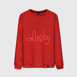 Свитшот хлопковый мужской Lucky logo, цвет: красный