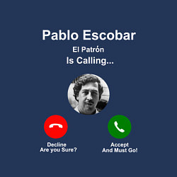 Свитшот хлопковый мужской Escobar is calling, цвет: тёмно-синий — фото 2