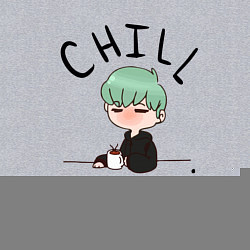 Свитшот хлопковый мужской Chill Yoongi, цвет: меланж — фото 2